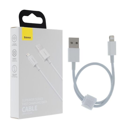 Кабелі Baseus Lightning 2.4A 0.25m Superior CALYS-02 White