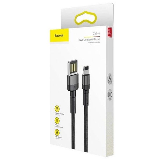 Кабелі Baseus Lightning 2.4A 1.0m Cafule SE CALKLF-GG1 Black Grey