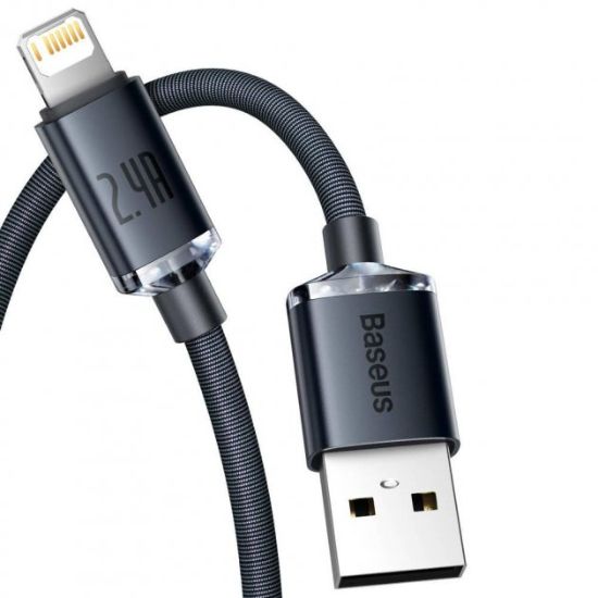 Кабелі Baseus Lightning 2.4A 1.2m Crystal Shine CAJY000001 Black
