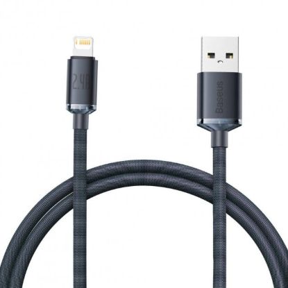 Кабелі Baseus Lightning 2.4A 1.2m Crystal Shine CAJY000001 Black