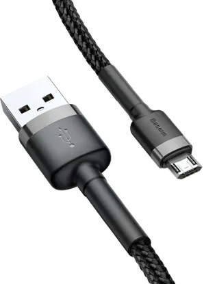 Кабелі Baseus microUSB 2.4A 1.0m Cafule CAMKLF-BG1 Black Grey