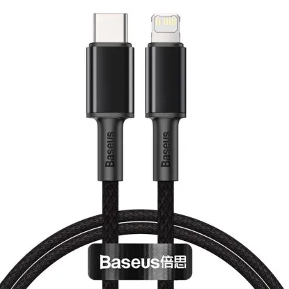 Кабелі Baseus Type-C to Lightning 20W 1.0m High Density Braided CATLGD-01 Black