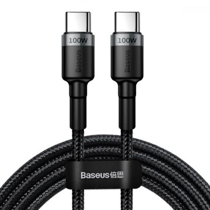 Кабелі Baseus Type-C to Type-C 100W 1.0m Cafule Metal CATJK-C01 Black