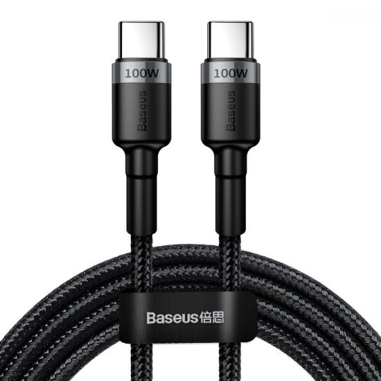 Кабелі Baseus Type-C to Type-C 100W 1.0m Cafule Metal CATJK-C01 Black