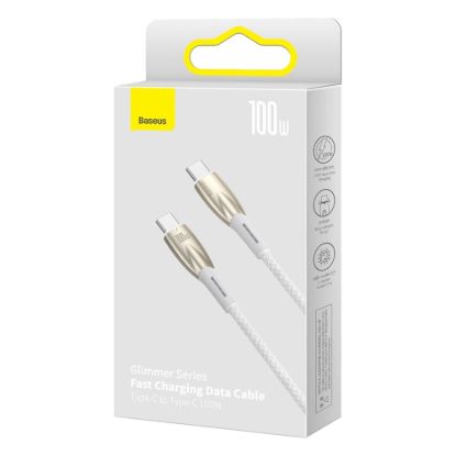 Кабелі Baseus Type-C to Type-C 100W 1.0m Glimmer CADH000702 White