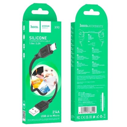 Кабелі HOCO X90 microUSB 2.4A 1.0m Black