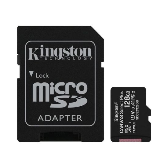 Карта памяті Kingston microSDXC 128Gb Canvas Select Plus C10 UHS-I U1 A1 R100mB/s + adapter