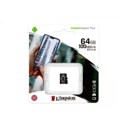 Карта памяті Kingston microSDXC 64Gb Canvas Select Plus C10 UHS-I U1 A1 R100mB/s