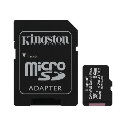 Карта памяті Kingston microSDXC 64Gb Canvas Select Plus C10 UHS-I U1 A1 R100mB/s + adapter