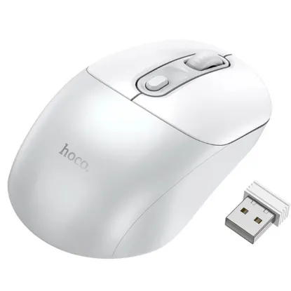 Миша Hoco GM28 2.4G Wireless White Gray