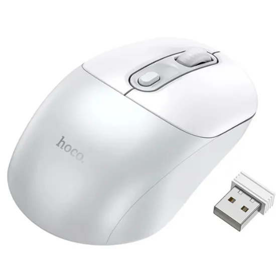 Миша Hoco GM28 2.4G Wireless White Gray