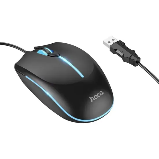 Миша Hoco GM37 Wonderfull Gaming Luminous Wired Black