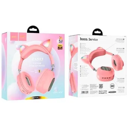 Навушники Hoco ESD13 Skill Cat BT Pink