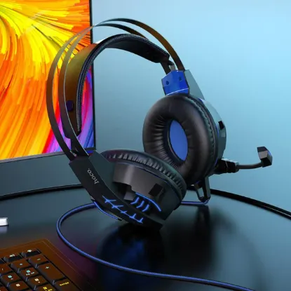 Навушники Hoco W102 Cool Tour Gaming Blue