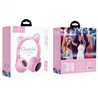 Навушники Hoco W27 CAT EAR Wireless headphones Pink