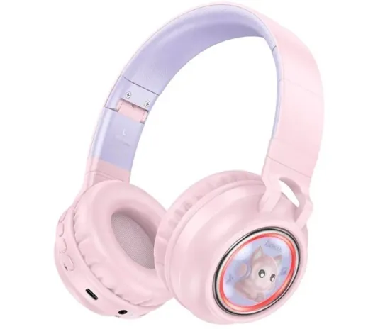 Навушники Hoco W50 Cute fun BT Wireless headphones Pink