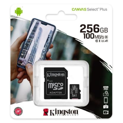 Карта памяті Kingston microSDXC 256Gb Canvas Select Plus C10 UHS-I U3 A1 R100mB/s