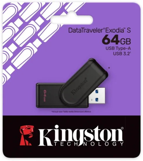 USB накопичувачі Kingston 64Gb DT Exodia S USB 3.2 Black