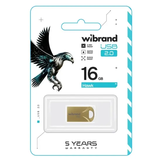 USB накопичувачі Wibrand 16Gb Hawk Gold