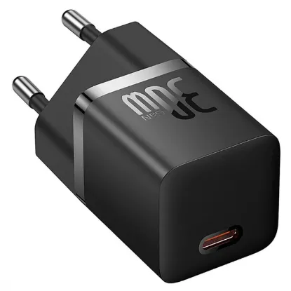 Зарядка 220V Baseus GaN5 Fast Charger (mini) 1C 30W EU + C - C Cable Black