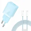 Зарядка 220V Baseus GaN5 Fast Charger (mini) 1C 30W EU + C - C Cable Blue