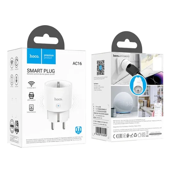 Зарядка 220V HOCO AC16 Veloz smart socket White