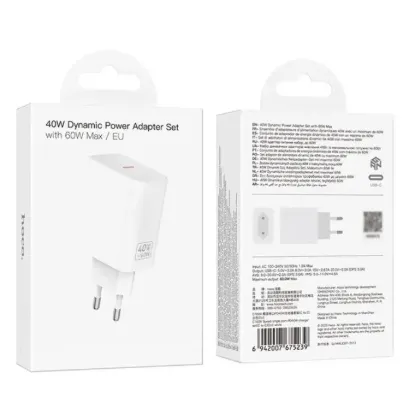 Зарядка 220V HOCO C162A PD40W 1USB-C + Cable Type-C to Type-C White