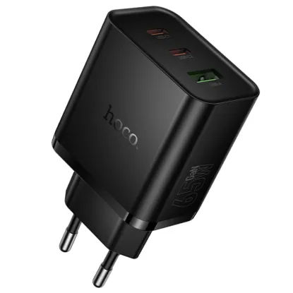 Зарядка 220V HOCO N75 65W QC3.0 PD 3A 1USB + 2 Type-C Black