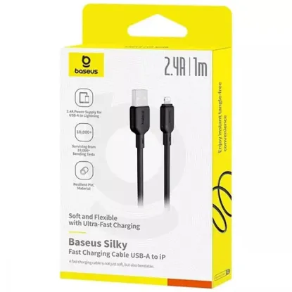 Кабелі Baseus Lightning 2.4A 1.0m Silky P10377702113-00 Black
