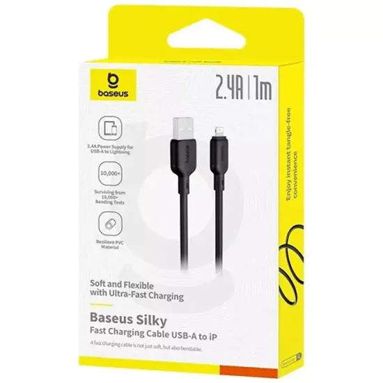 Кабелі Baseus Lightning 2.4A 1.0m Silky P10377702113-00 Black