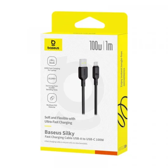 Кабелі Baseus Type-C 100W 1.0m Silky P10377703113-00 Black