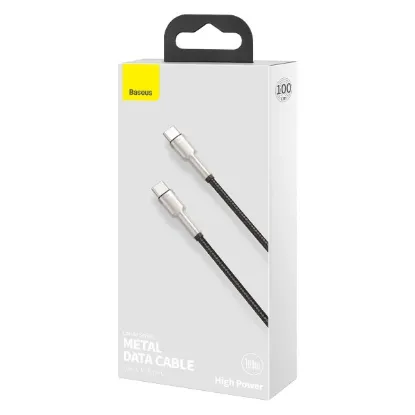 Кабелі Baseus Type-C 2.0m Cafule Metal 66W CAKF000201 Black