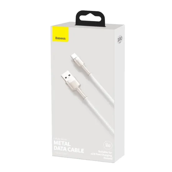 Кабелі Baseus Type-C 66W 1.0m Cafule Metal CAKF000102 White
