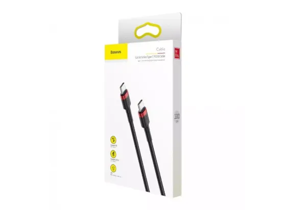 Кабелі Baseus Type-C to Type-C 1.0m 60W 3.0A Cafule CATKLF-G91Red Black