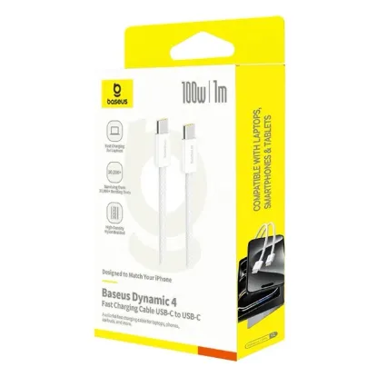 Кабелі Baseus Type-C to Type-C 100W 1.0m Dynamic 4 P10381400211-00 White