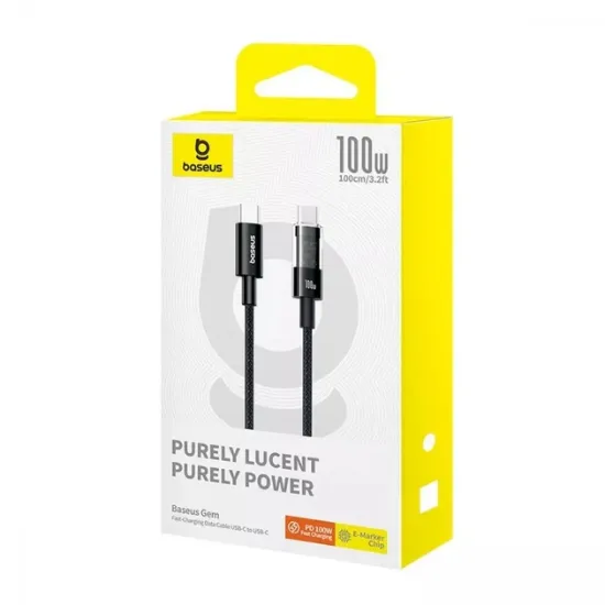 Кабелі Baseus Type-C to Type-C 100W 1m Gem Fast-Charging (P10373000111-00) Black