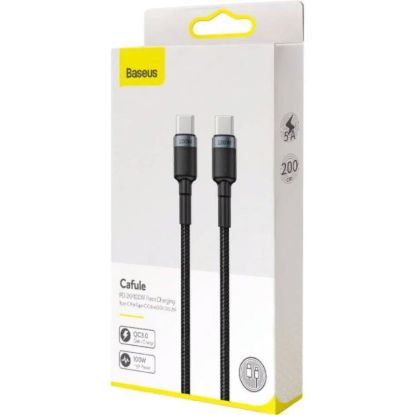 Кабелі Baseus Type-C to Type-C 100W 2.0m Cafule CATKLF-ALG1 Gray Black