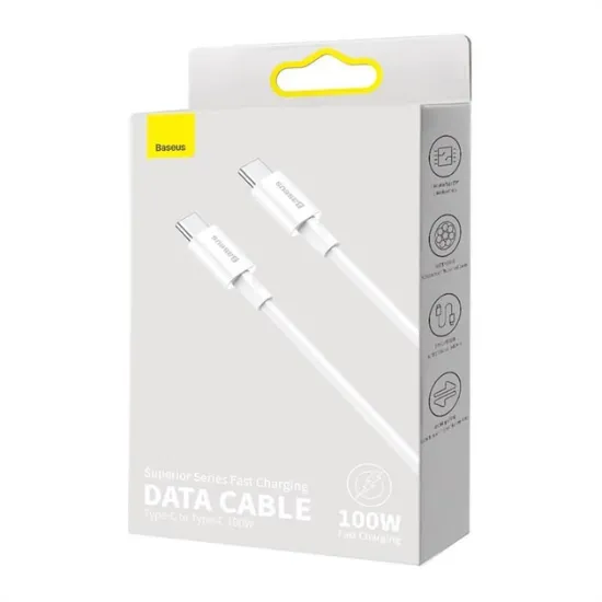 Кабелі Baseus Type-C to Type-C 100W 2m Superior CATYS-CO2 White