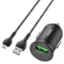 Зарядка 12V Hoco Z43 18W/QC3.0/USB + microUSB Cable Black