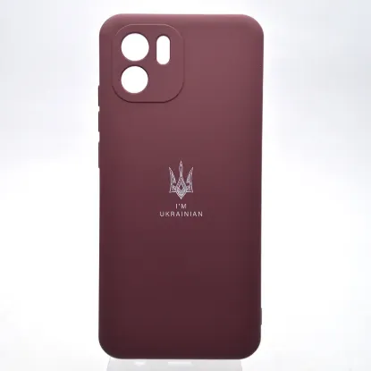 Чохол-накладка Silicone Case Full Camera Xiaomi Redmi A1 / A2 Тризуб Бордовий
