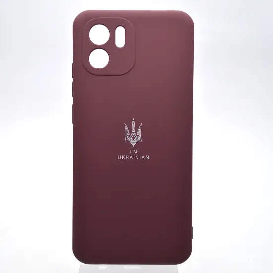 Чохол-накладка Silicone Case Full Camera Xiaomi Redmi A1 / A2 Тризуб Бордовий