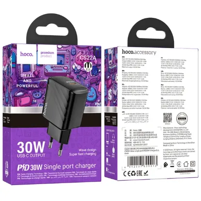 Зарядка 220V HOCO CS22A PD30W/1xType-C Black