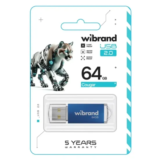 USB накопичувачі Wibrand 64Gb Cougar Blue