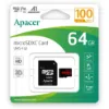 Карта памяті Apacer microSDXC 64Gb U1 A1 V10 100mB/s + adapter