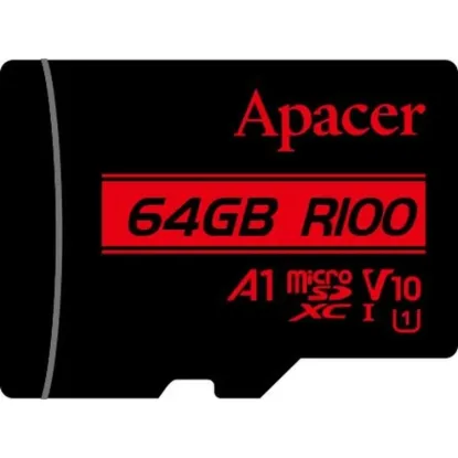 Карта памяті Apacer microSDXC 64Gb U1 A1 V10 100mB/s + adapter