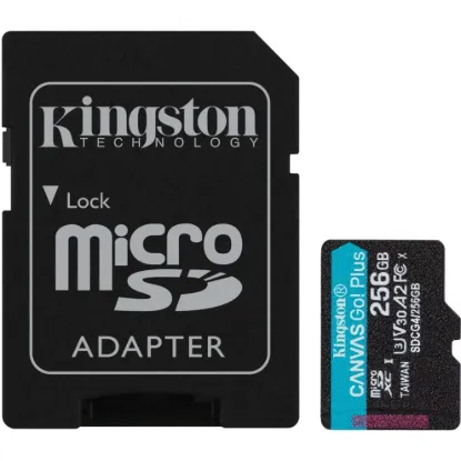 Карта памяті Kingston microSDXC 256Gb Canvas Go! Plus C10 UHS-I U3 A2 V30 R200mB/s