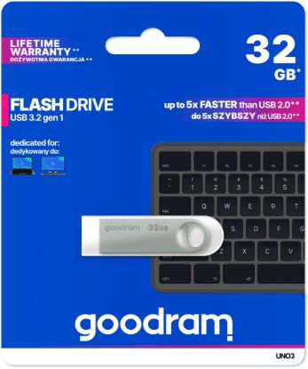 USB накопичувачі Goodram 32Gb UN03 Silver