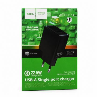 Зарядка 220V HOCO CS111A 22.5W 1xUSB + Type-C Cable White