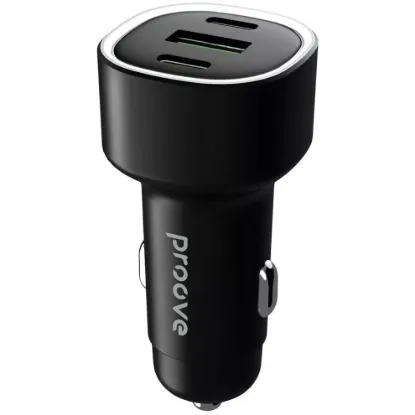 Зарядка 12V Proove Flash 60W 2 Type-C+USB Black
