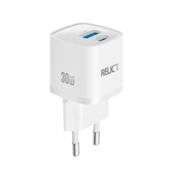 Зарядка 220V Relict JetMini GaN 30W/1xUSB/1xType-C White